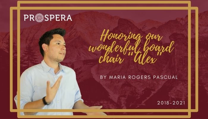 Honoring our wonderful board chair “Alex” by Maria Rogers Pascual